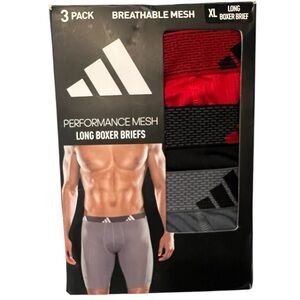 Adidas Men's Performance Mesh Long Boxer Briefs 3-Pack - New in Box